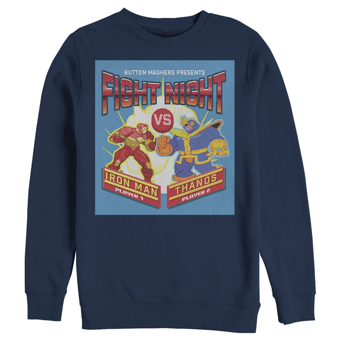 fifth sun Men's Marvel Pixel Fight Night Iron Man Arcade Sweatshirt