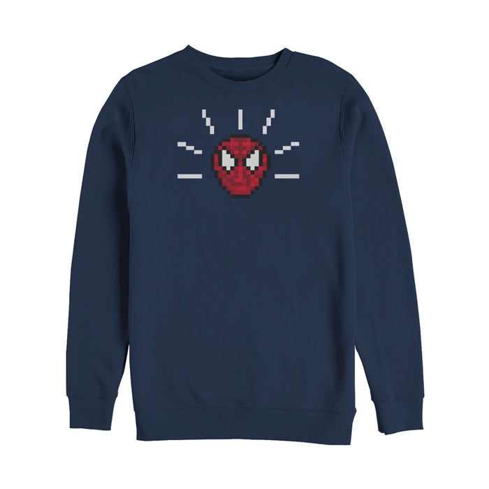 fifth sun Men's Marvel Pixelated Spider-Man Mask Sweatshirt