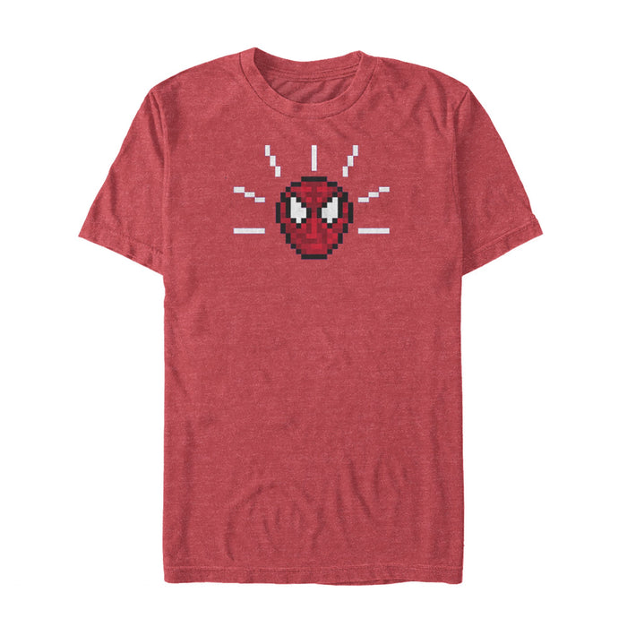fifth sun Men's Marvel Pixelated Spider-Man Mask T-Shirt