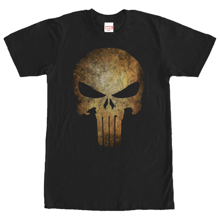 fifth sun Men's Marvel Punisher Aged Skull Symbol T-Shirt