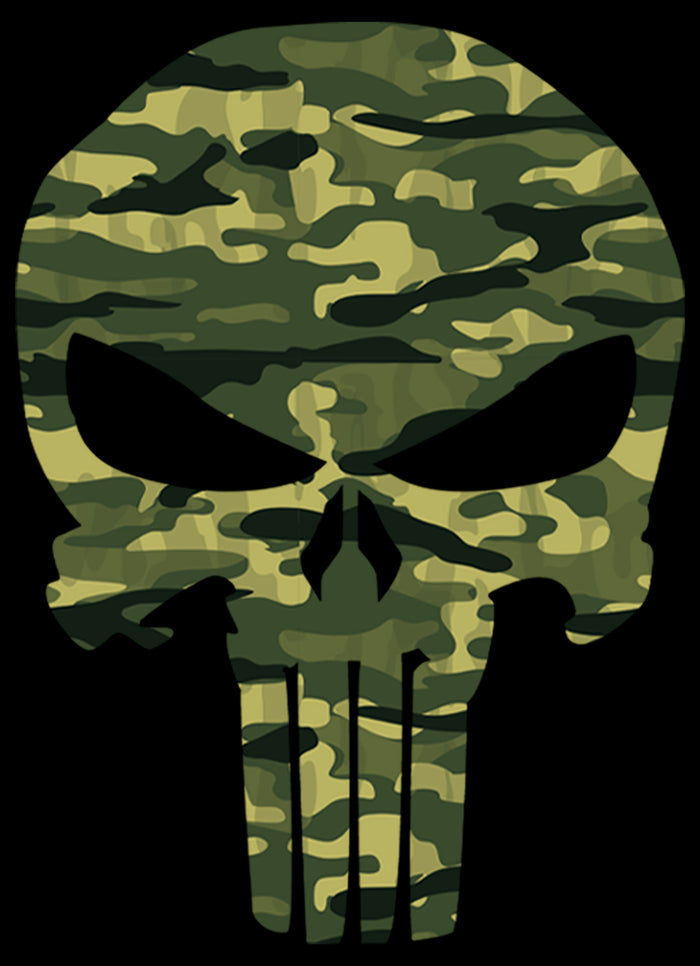 Fifth Sun Men's Marvel Punisher Camo Skull Symbol T-Shirt
