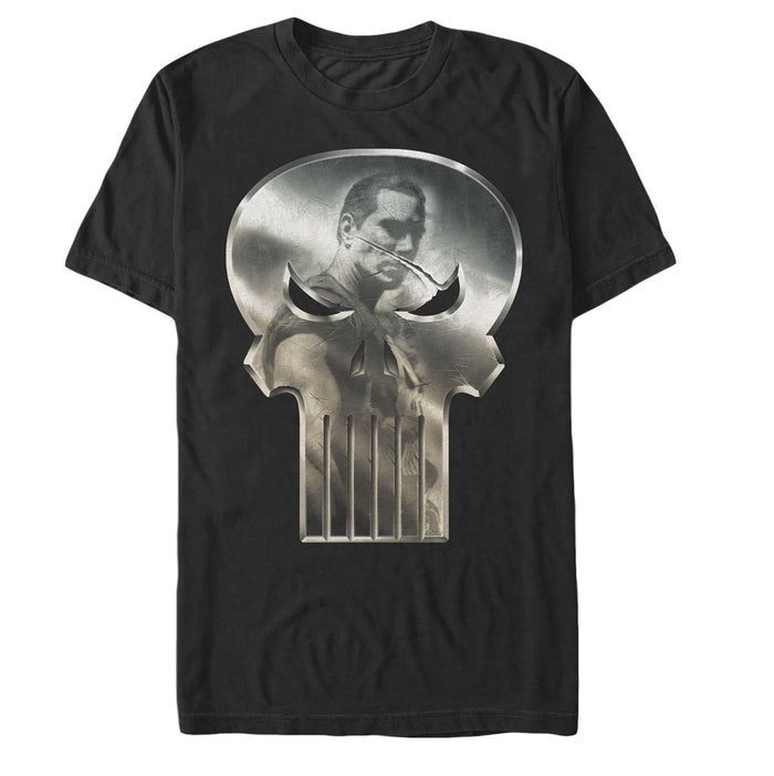 fifth sun Men's Marvel Punisher Reflective Logo T-Shirt