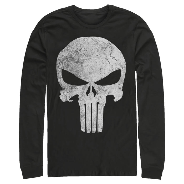 Fifth Sun Men's Marvel Punisher Retro Skull Symbol Long Sleeve Shirt