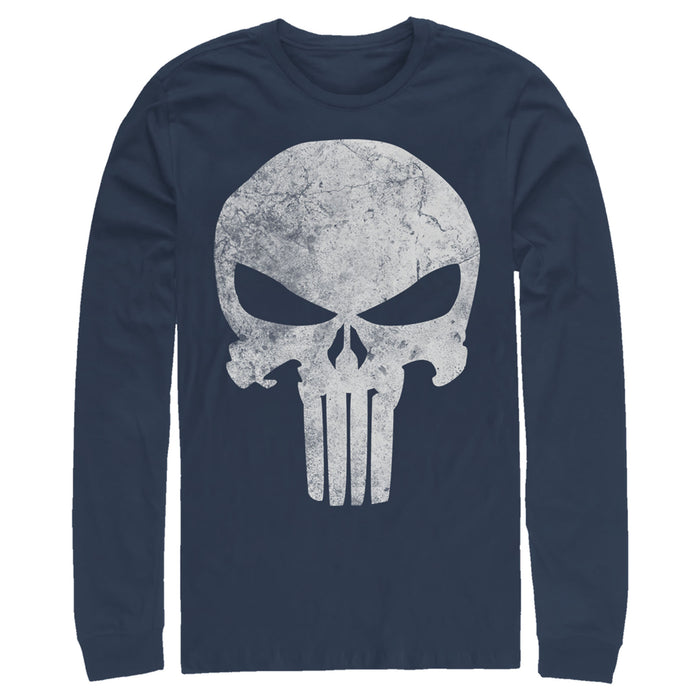 fifth sun Men's Marvel Punisher Retro Skull Symbol Long Sleeve Shirt