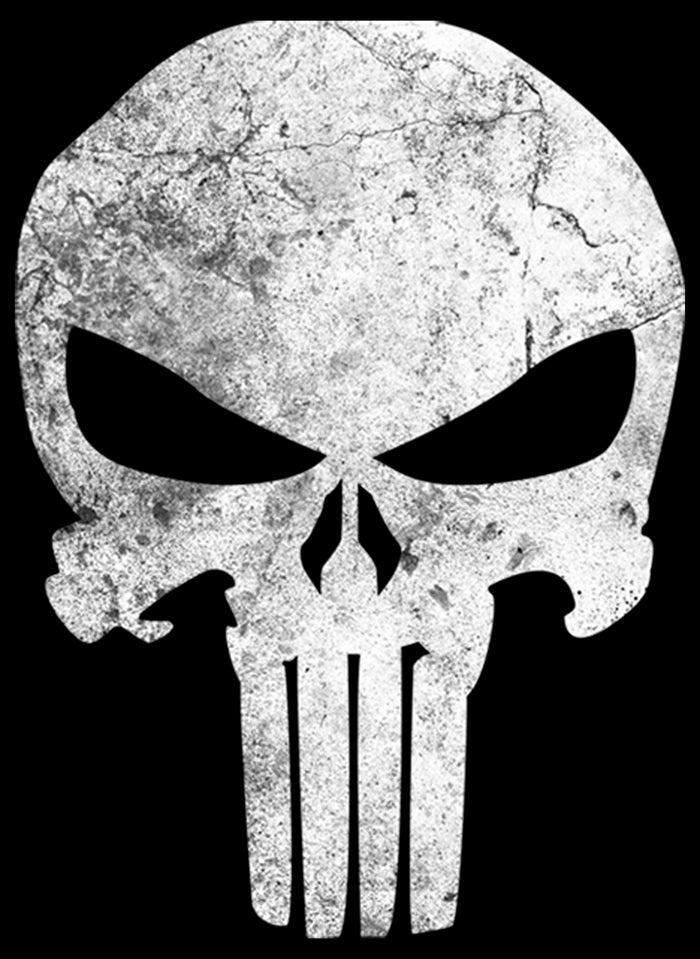 Fifth Sun Men's Marvel Punisher Retro Skull Symbol T-Shirt