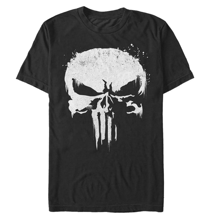 fifth sun Men's Marvel Punisher Streaked Skull Symbol T-Shirt