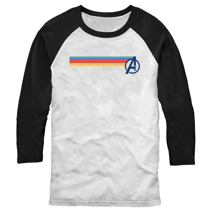 fifth sun Men's Marvel Rainbow Streak Logo Baseball Tee