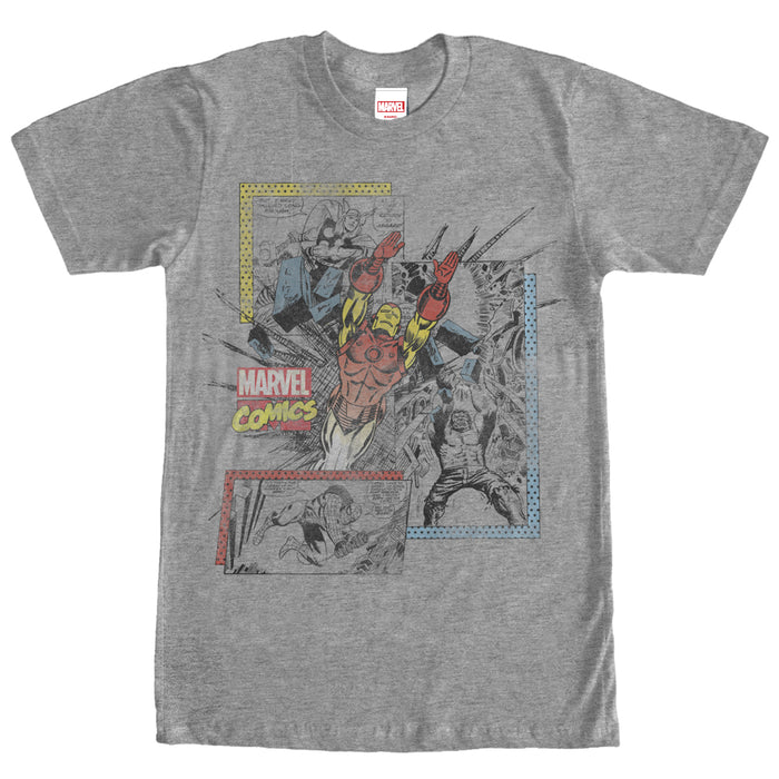 fifth sun Men's Marvel Retro Comic Book Print T-Shirt