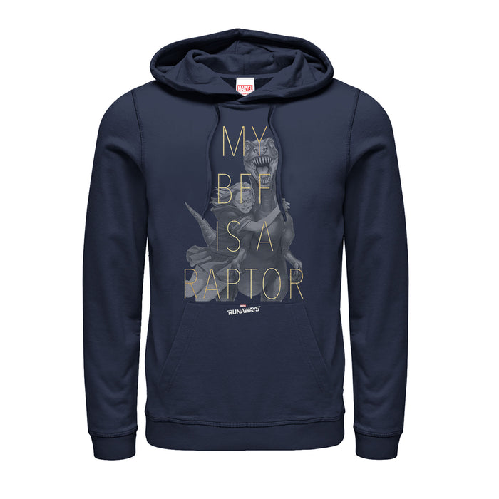 fifth sun Men's Marvel Runaways BFF Raptor Old Lace Pull Over Hoodie