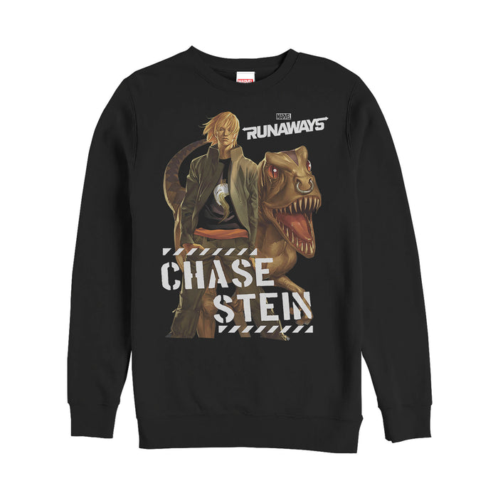 fifth sun Men's Marvel Runaways Chase Stein & Dinosaur Sweatshirt
