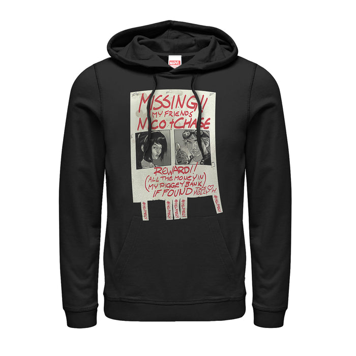 fifth sun Men's Marvel Runaways Missing Poster Pull Over Hoodie