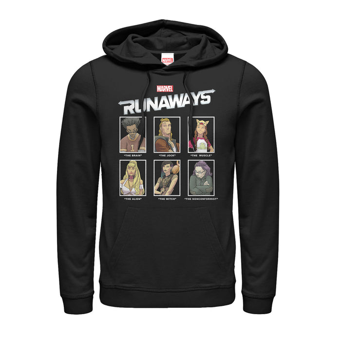 fifth sun Men's Marvel Runaways Yearbook Portrait Pull Over Hoodie