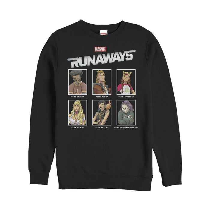 fifth sun Men's Marvel Runaways Yearbook Portrait Sweatshirt