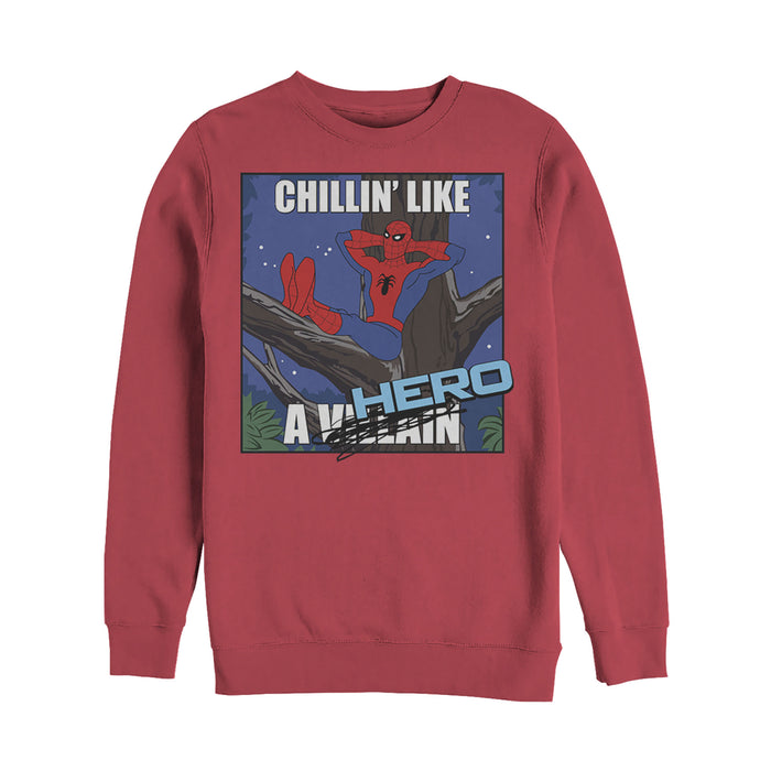 fifth sun Men's Marvel Spider-Man Chillin' Like a Hero Sweatshirt