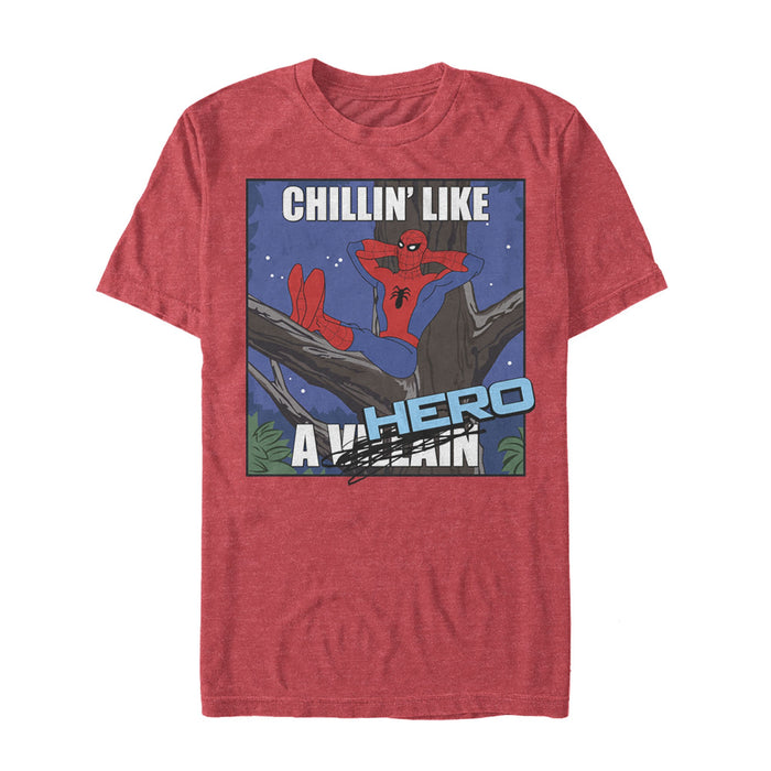 fifth sun Men's Marvel Spider-Man Chillin' Like a Hero T-Shirt