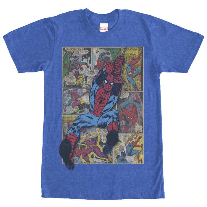 fifth sun Men's Marvel Spider-Man Comic Book Page Print T-Shirt
