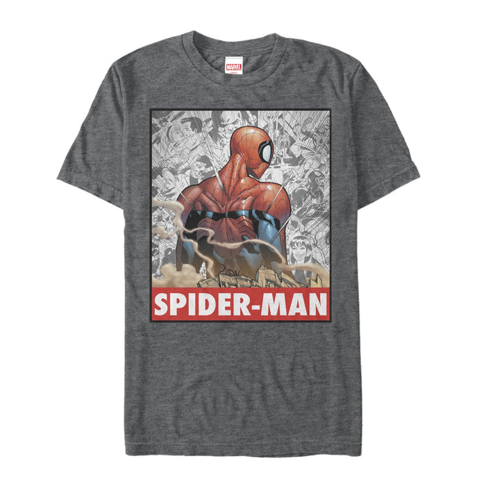 fifth sun Men's Marvel Spider-Man Comic Poster T-Shirt