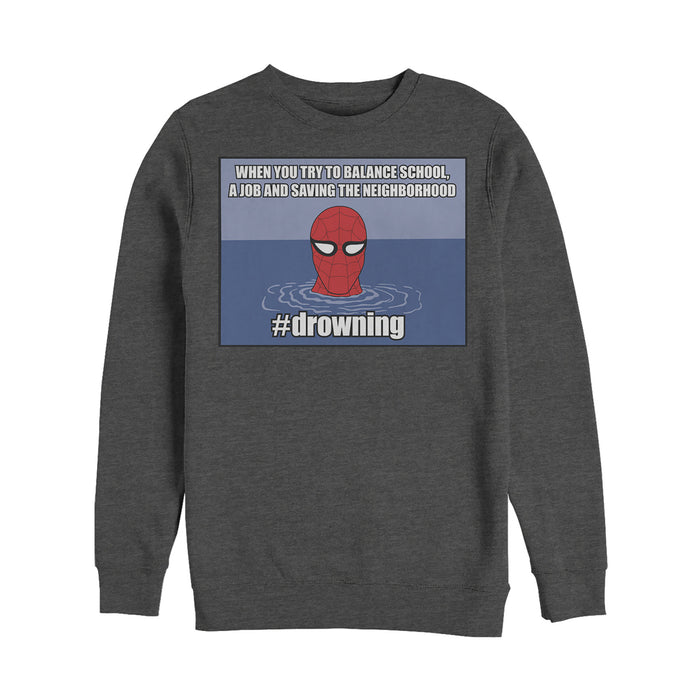 fifth sun Men's Marvel Spider-Man #drowning Sweatshirt