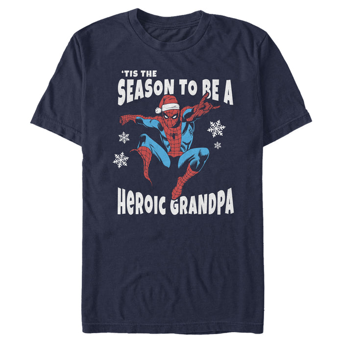 fifth sun Men's Marvel Spider-Man Grandpa 'Tis the Season T-Shirt