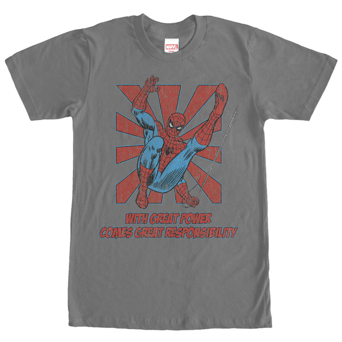 fifth sun Men's Marvel Spider-Man Great Power T-Shirt