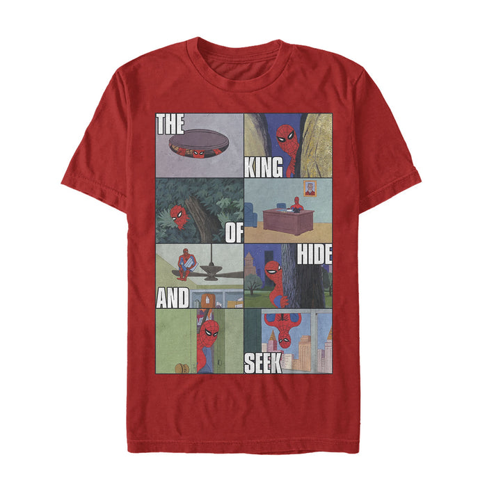fifth sun Men's Marvel Spider-Man Hide & Seek King T-Shirt