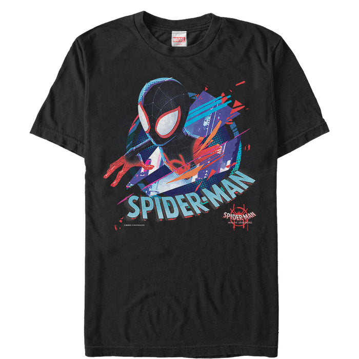 fifth sun Men's Marvel Spider-Man: Into the Spider-Verse Cracked T-Shirt