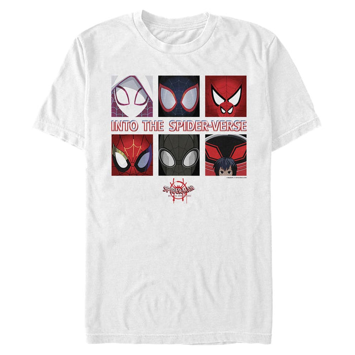 fifth sun Men's Marvel Spider-Man: Into the Spider-Verse Mask Square T-Shirt