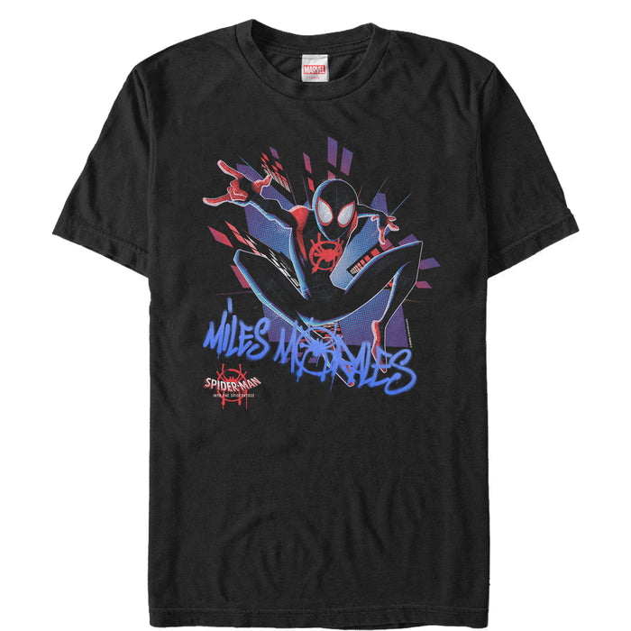 fifth sun Men's Marvel Spider-Man: Into the Spider-Verse Miles Graffiti T-Shirt