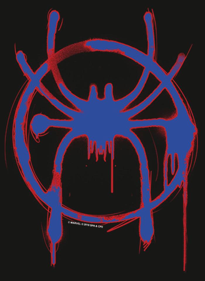 Fifth Sun Men's Marvel Spider-Man: Into The Spider-Verse Spray Paint Logo Long Sleeve Shirt