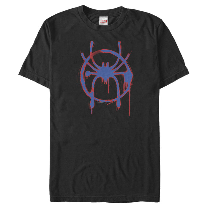 fifth sun Men's Marvel Spider-Man: Into the Spider-Verse Spray Paint Logo T-Shirt