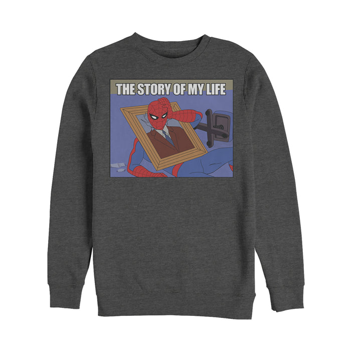 fifth sun Men's Marvel Spider-Man Story of Life Sweatshirt