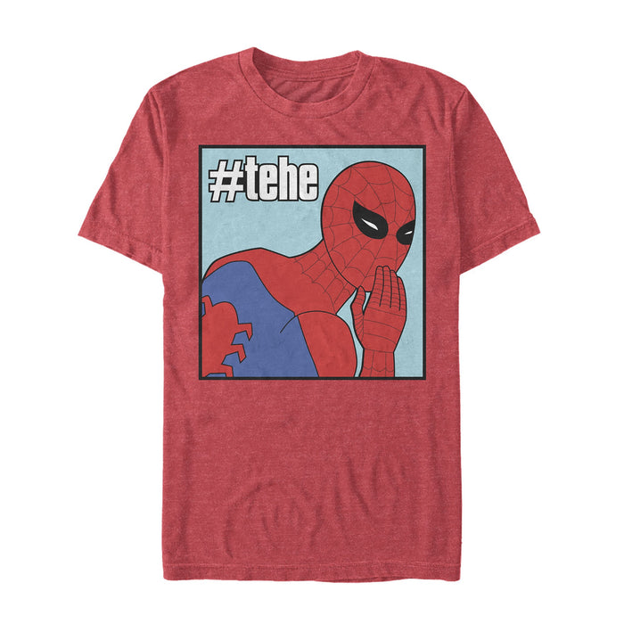 fifth sun Men's Marvel Spider-Man #tehe Giggle T-Shirt
