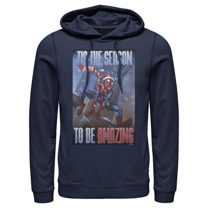 fifth sun Men's Marvel Spider-Man 'Tis The Season To Be Amazing Pull Over Hoodie