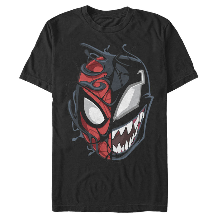 fifth sun Men's Marvel Spider-Man Venom Mask Split T-Shirt