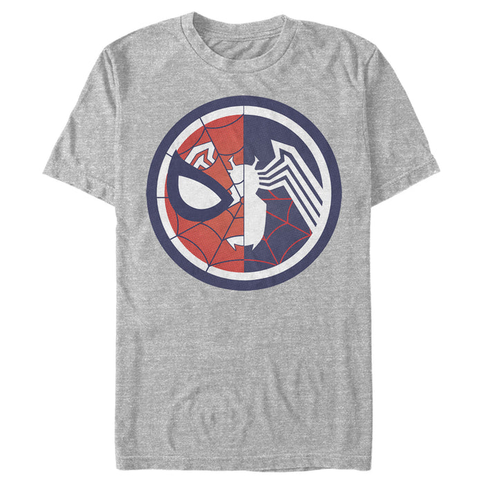 fifth sun Men's Marvel Spider-Man Venom Split Circle T-Shirt