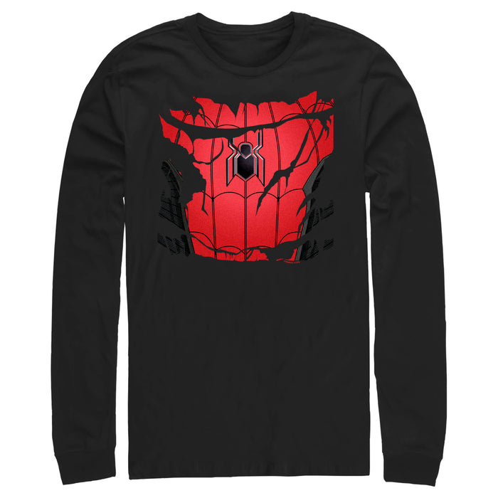 fifth sun Men's Marvel Spiderman: No Way Home Ripped Costume Long Sleeve Shirt