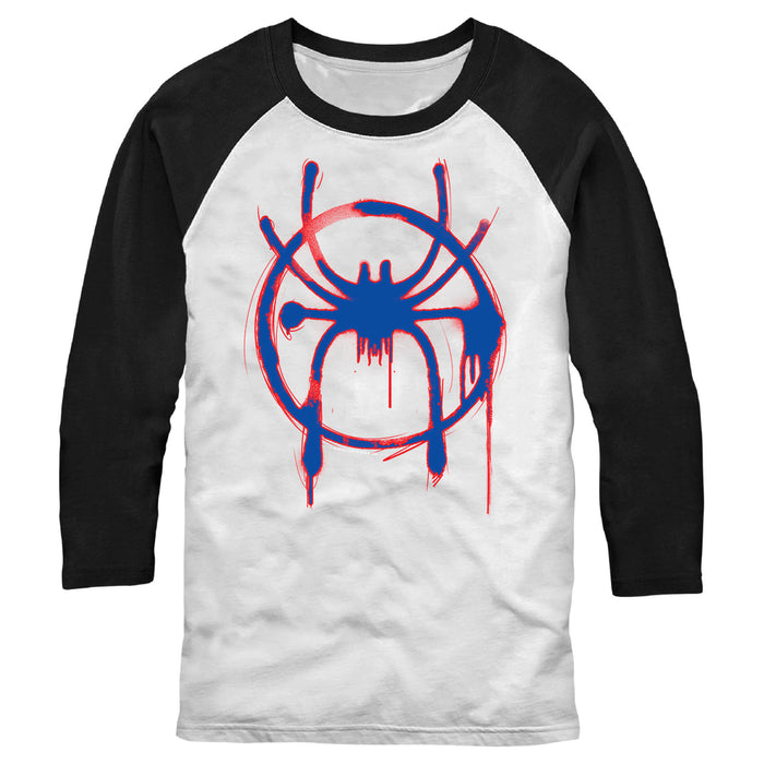 fifth sun Men's Marvel Spray Paint Logo Baseball Tee