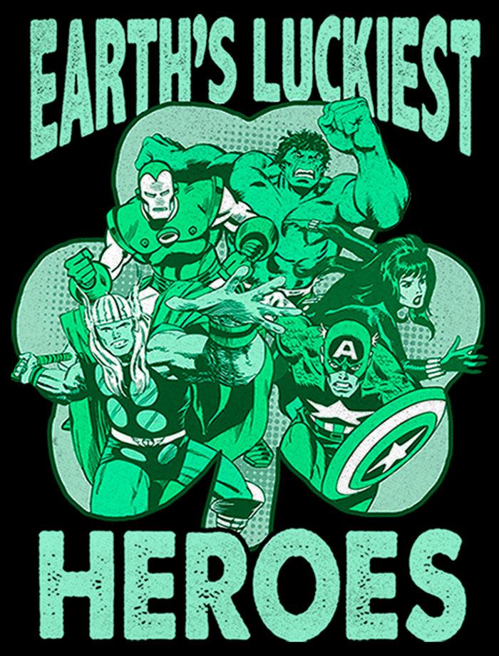 Fifth Sun Men's Marvel St. Patrick's Day Earth's Luckiest Heroes Pull Over Hoodie