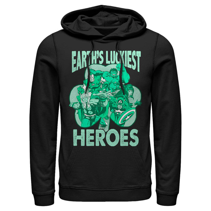 fifth sun Men's Marvel St. Patrick's Day Earth's Luckiest Heroes Pull Over Hoodie