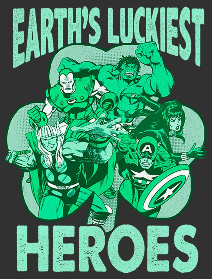 Fifth Sun Men's Marvel St. Patrick's Day Earth's Luckiest Heroes T-Shirt