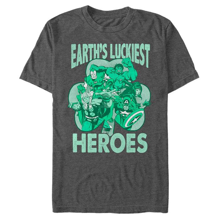 fifth sun Men's Marvel St. Patrick's Day Earth's Luckiest Heroes T-Shirt