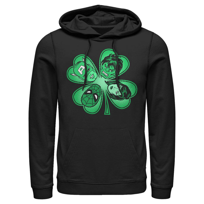 fifth sun Men's Marvel St. Patrick's Day Hero Four-Leaf Clover Pull Over Hoodie