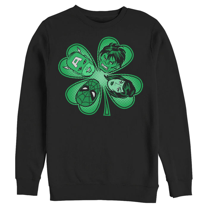 fifth sun Men's Marvel St. Patrick's Day Hero Four-Leaf Clover Sweatshirt