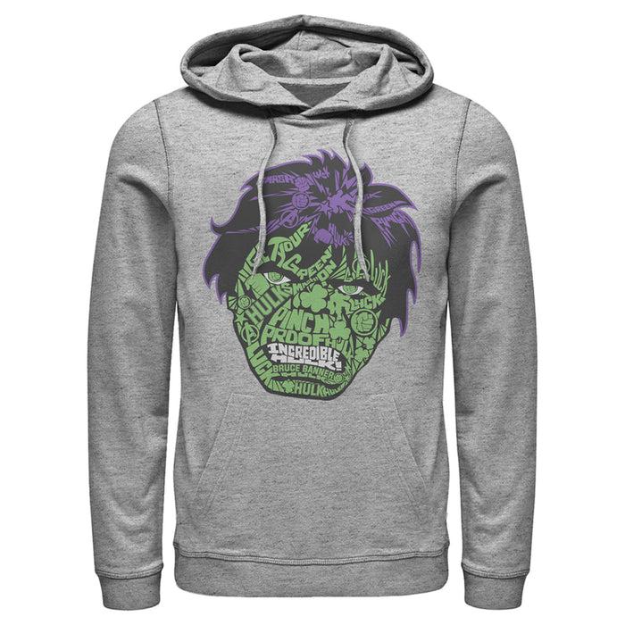 fifth sun Men's Marvel St. Patrick's Day Hulk Face Pull Over Hoodie