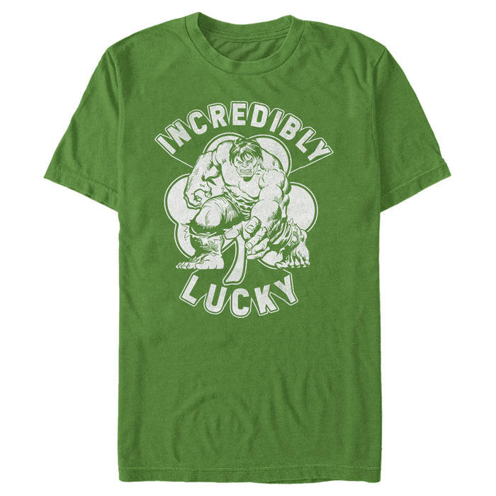 fifth sun Men's Marvel St. Patrick's Day Hulk Incredibly Lucky Clover T-Shirt