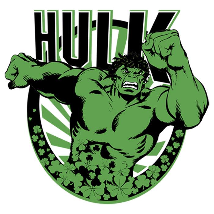 Fifth Sun Men's Marvel St. Patrick's Day Hulk Running Shamrock Pull Over Hoodie