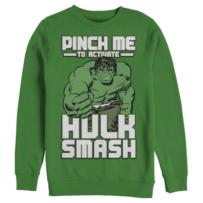 fifth sun Men's Marvel St. Patrick's Day Hulk Smash Sweatshirt