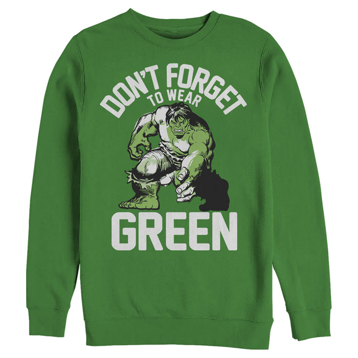 fifth sun Men's Marvel St. Patrick's Day Hulk Wears Green Sweatshirt