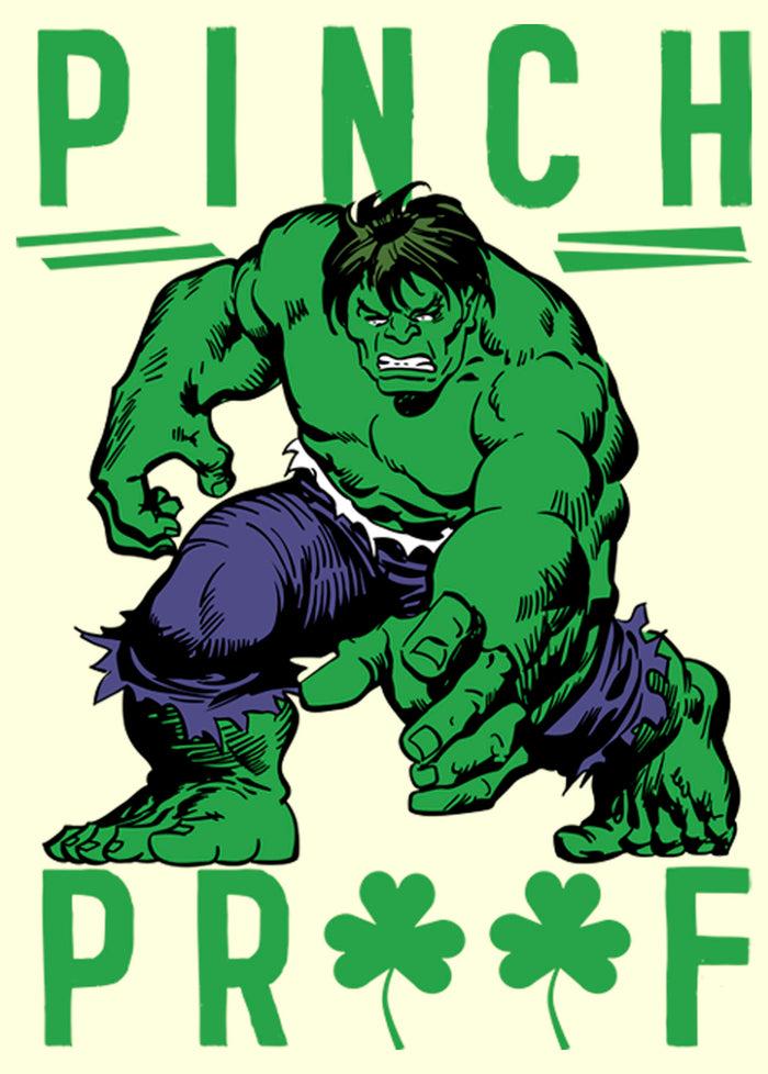 Fifth Sun Men's Marvel St. Patrick's Day Pinch Proof Clover Hulk T-Shirt