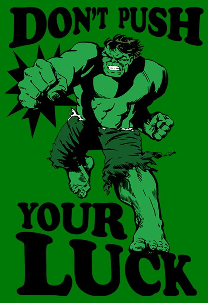 Fifth Sun Men's Marvel St. Patrick's Day The Hulk Don't Push Your Luck Sweatshirt